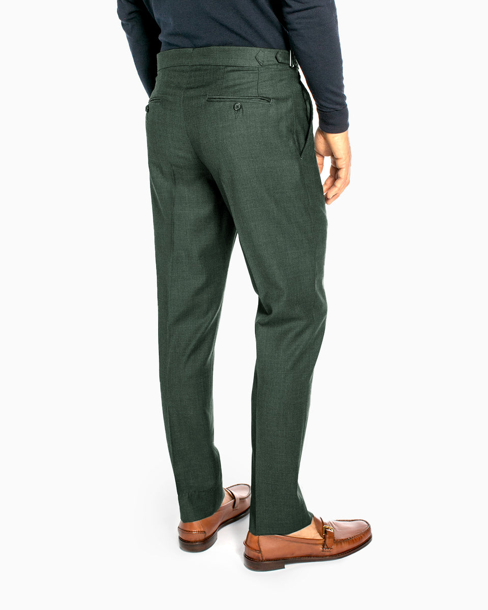 Super 120s Wool Gabardine Dress Trouser, Hunter – Hertling USA