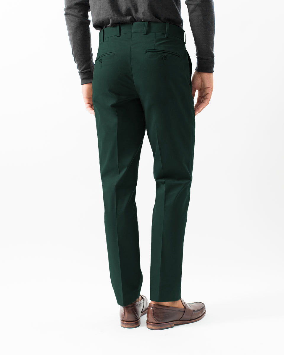 Cotton Stretch Chino, Hunter Green – Hertling USA