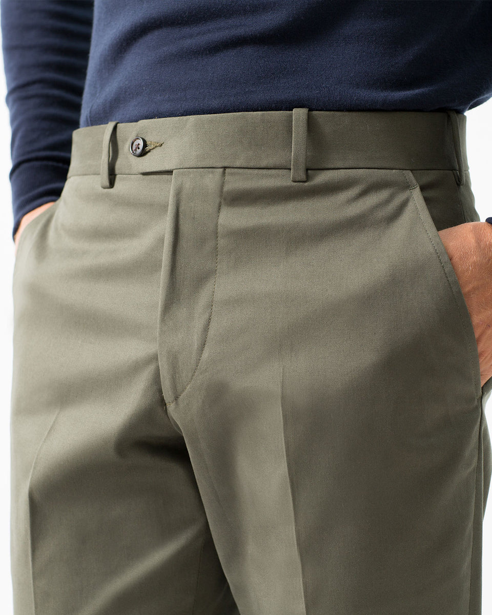 Cotton Stretch Chino, Olive – Hertling USA