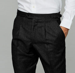 Super 120s Wool Gabardine Dress Trouser, Black