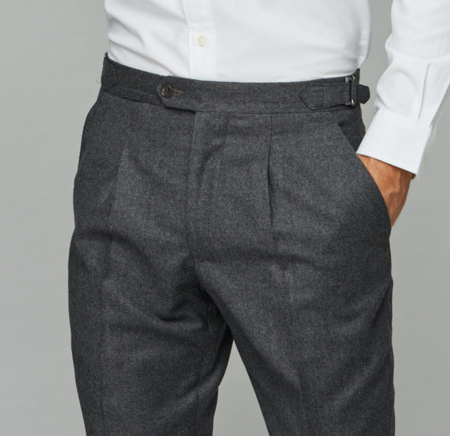Super 120s Wool Gabardine Dress Trouser, Charcoal – Hertling USA