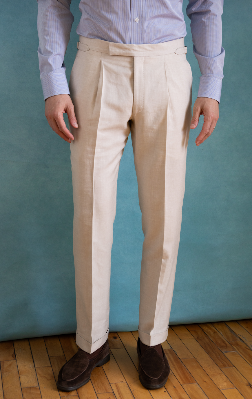 cream dress trousers Reiss Wide-Leg Tailored Trousers in Cream