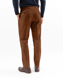 Super 130s Wool Water Resistant Flannel Dress Trouser, Rust
