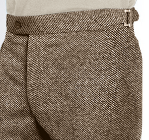 Super 130s Wool Water Resistant Flannel Dress Trouser, Brown