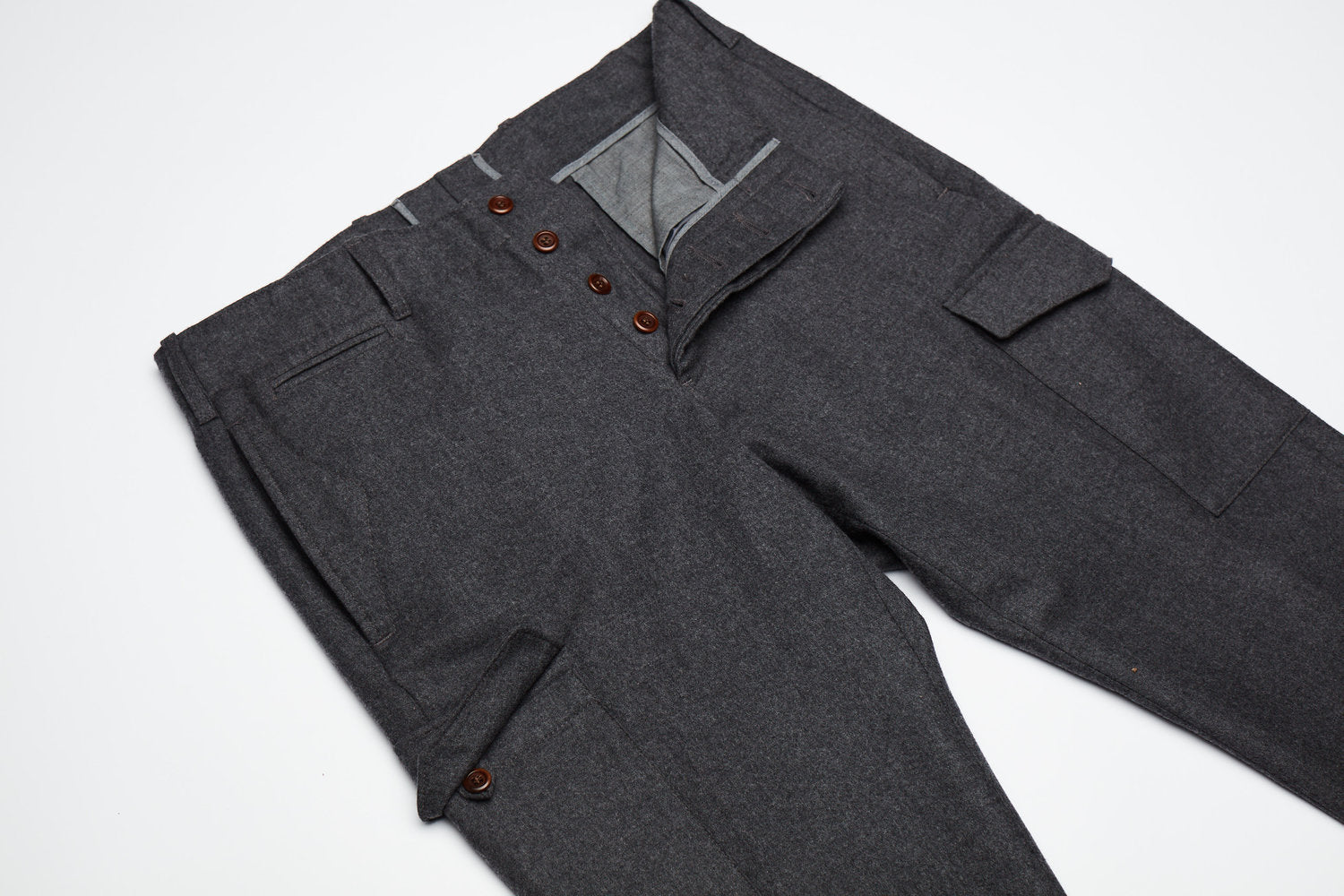 Wool Military Cargo, Charcoal