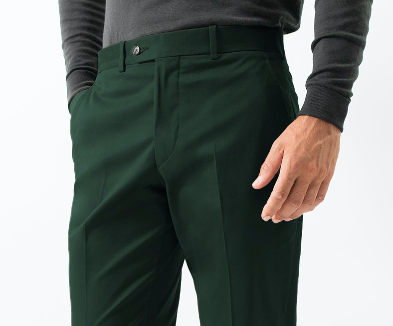 Cotton Stretch Chino, Hunter Green Cotton Stretch Chino, Hunter Green