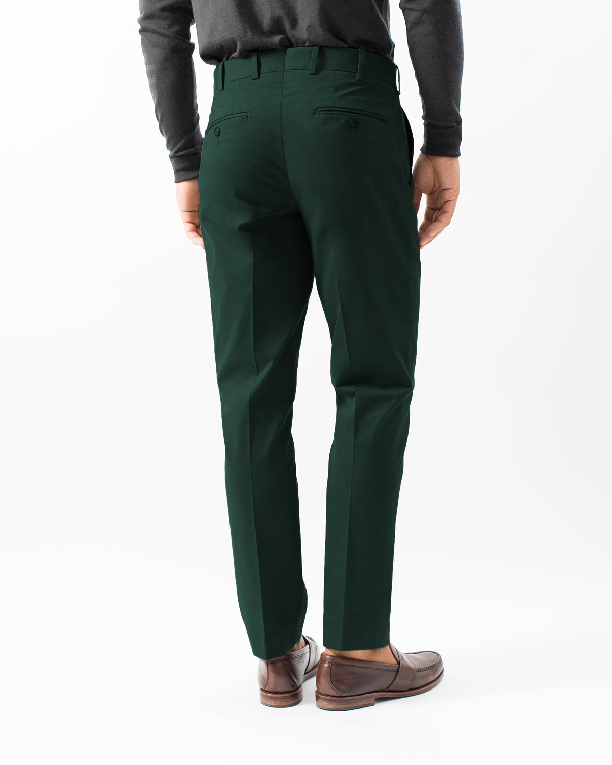 Cotton Stretch Chino, Hunter Green Hertling USA Cotton Stretch Chino, Hunter Green Hertling USA
