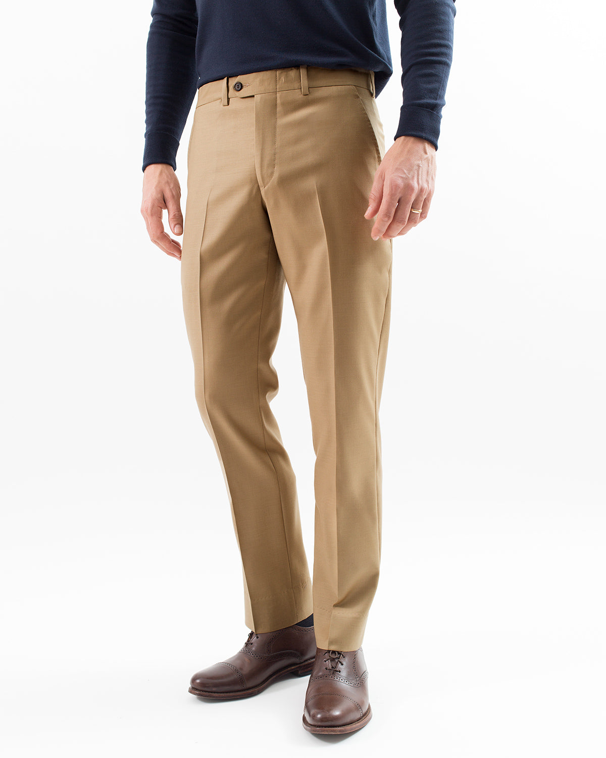 Super 100s Tropical Wool Dress Trouser, Khaki – Hertling USA Super 100s Tropical Wool Dress Trouser, Khaki – Hertling USA