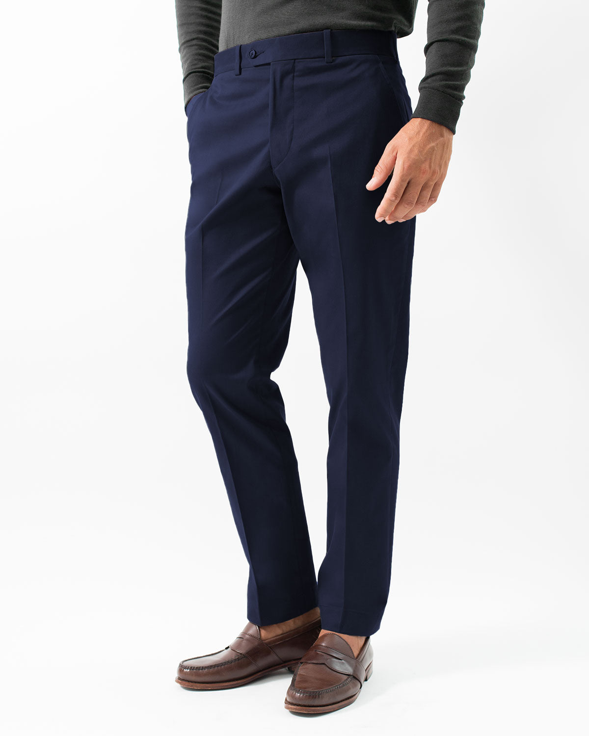 Cotton Stretch Chino, Navy – Hertling USA