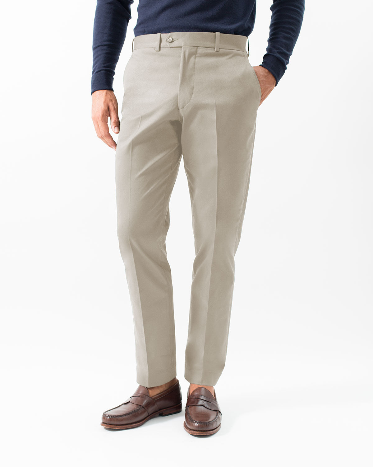 Cotton Stretch Chino, Stone – Hertling USA