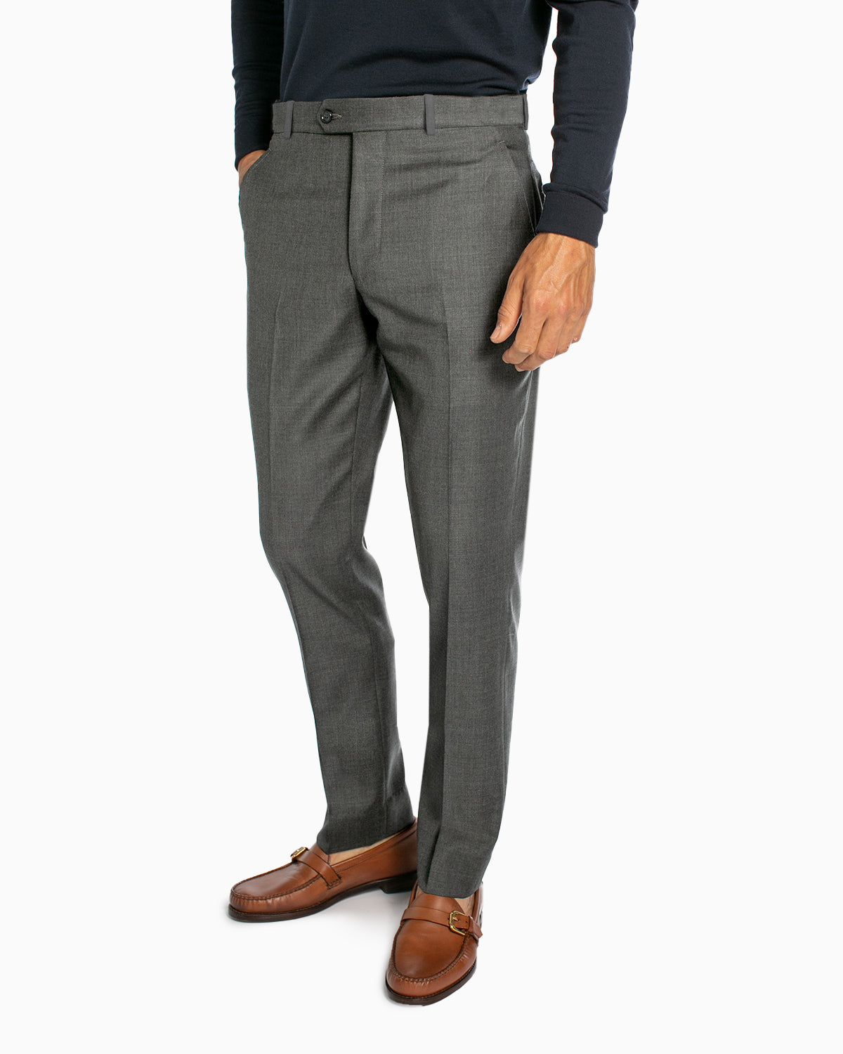Super 120s Wool Gabardine Dress Trouser, Charcoal – Hertling USA
