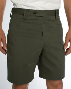 Cotton Stretch Shorts, Olive