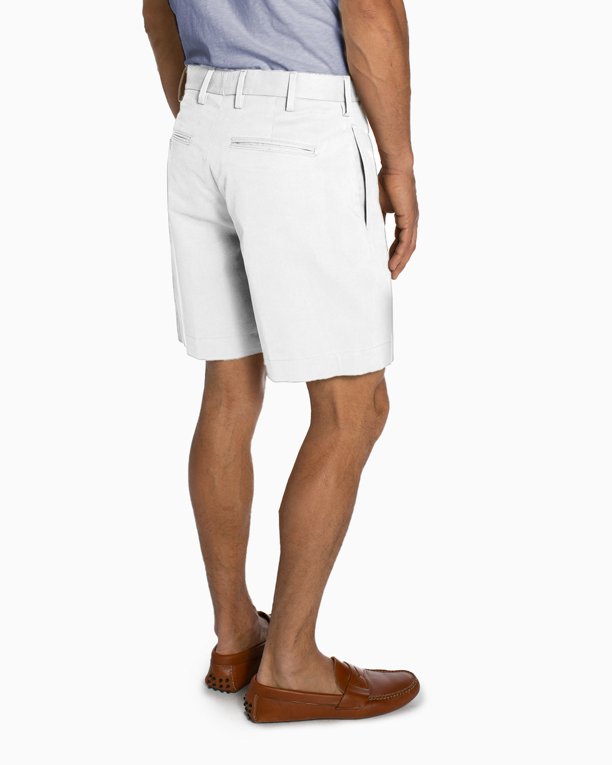 Cotton Stretch Shorts, White